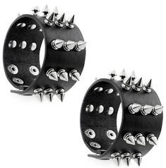 PRICES MAY VARY. Punk Studded Bracelet - Package comes with 2-10 pieces black leather studded bracelets, each bracelet is different from another, which contains single layer, double rivet bracelets, chain bracelet and triple rivet cuff bangle, a variety of styles for your choice, easily match your different outfits. Quality Material - Our studded rivet cuff wrap bangles are made of artificial leather and alloy, comfortable and safe, no smell and not easy to get rust and corrode, the leather is i Bracelet Package, Studded Bracelet, Goth Rock, Bracelets Chain, Bracelet Packaging, Goth Accessories, Wrap Bangles, Leather Rivets, Wristband Bracelet