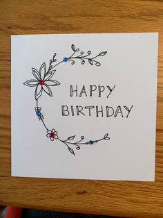 a card with the words happy birthday written on it