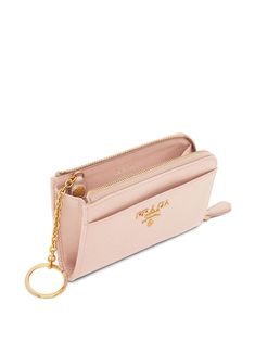 Metal Lettering, Cute Wallets, Lettering Logo, Pink Chanel, Prada Saffiano, Keychain Wallet, Prada Leather, Pretty Bags, Prada Wallet