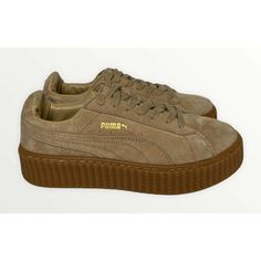 Fenty Puma X Rhianna Creepers Oatmeal Suede Women's Platform Sneakers New, Never Worn! Minor Defect Inside Shoe And A Couple Of Faint Marks From Storage- See Photos. No Box. Size 7.5 Suede Outfit Women, Puma Suede Outfit Woman, Puma Suede Outfit, Womens Platform Sneakers, Sneaker Platform, Suede Outfit, Women Platform Sneakers, Inside Shoes, Dusty Green