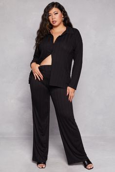 Palazzo Pants, Wide Leg, High Waisted, Solid, Ribbed Knit, Item Number 3927058757651 High Waisted Palazzo Pants, Festival Aesthetic, High Waisted Flare Pants, Plus Lingerie, Romper And Jacket, High Waisted Flares, Plus Size Pants, Pants Wide Leg, Palazzo Pants