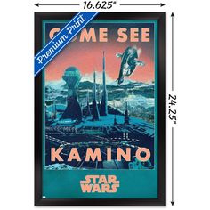 a star wars poster with the words, me see kamino and an image of a