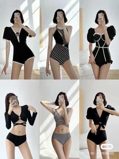 Black Swimsuit Outfit, Korean Swimsuit, Conservative Swimsuit, Swimsuit Outfit, Korean Tips, Backless Homecoming Dresses, Outfit Korean Style, Outfit Korean, Swimsuits Outfits