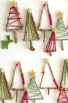 christmas tree ornaments made out of sticks