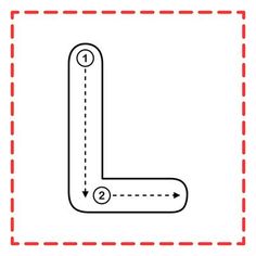 the letter l is shown in red and white with an arrow pointing up to it