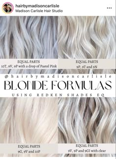 Blonde Formulas
Redken
Shades EQ Toning Formulas, Summer Blondes, Blonde Toner