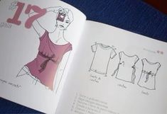 an open book with pictures of women's clothing and instructions on how to sew