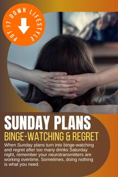 Sunday = Binge-watching TV and chill...or regret? Feeling guilty about the weekend's choices? Did you know that alcohol affects neurotransmitters in our brain? It disrupts the balance of chemicals like serotonin and dopamine, leading to those dreaded hangover symptoms. This not only impacts our mood but also our energy levels and overall well-being. So, let's make conscious choices and enjoy Sundays to the fullest! Hangover Symptoms, Sunday Planning, Sunday Scaries, Working Overtime, Feeling Guilty, Circadian Rhythm, Watching Tv, Neuroscience, Energy Level