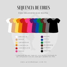 VOCE PODE USAR ESSE GABARITO PARA ORGANIZAR SEU GUARDA-ROUPA Closet Organization, Shopping List, Outfit Inspirations, Clothes, Color, Organisation, Wardrobe Organisation