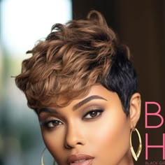 Short Brown Pixie Cut, Pixie Cut Human Hair Wigs, Bold Hairstyles, Short Sassy Haircuts, Short Hair Images, Hair Wigs For Women, Brazilian Remy Hair