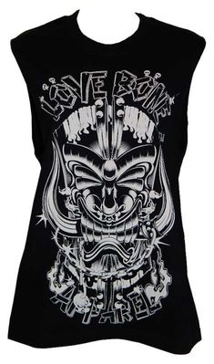 This METAL TIKI believes in the ancient chant,  "Bang your head. Metal health will drive you mad..."  Our Motorhead inspired design is a white detailed piece of art printed on 100% black cotton sleeveless jersey.  Looks great on metal chicks with a pair of shorts or leggings too!! Metal Health, Metal Chicks, You Mad, Mens T Shirts, Your Head, Black Cotton, Work Outfit, Looks Great, Mens T