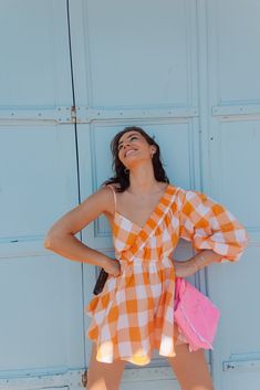 Cute Summer Outfits Casual, Assymetric Dress, Different Types Of Sleeves, Gingham Jumpsuit, Cute Jumpsuit, Summer Jumpsuit, Casual Summer Outfits For Women, Diy Clothes Design, Fashion Attire