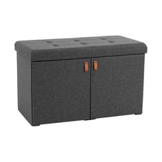 a large gray storage box with two doors