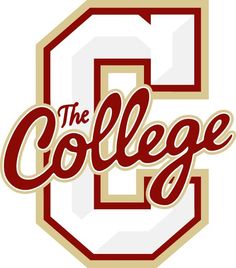 the college logo with the letter s in red and gold on it's side