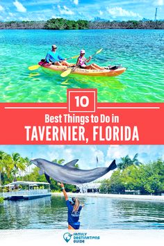 the best things to do in tampa, florida with text overlaying it and two people