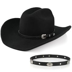 PRICES MAY VARY. ONE SIZE FITS MOST: Fits heads up to 24 inches in circumference (hat size: 7 to 7 5/8), built-in comfort sweatband, elastic for a snug fit. 100% Wool Material: This western cowboy hat is 100% made of wool, which is soft, breathable, and skin-friendly. It is suitable for all seasons. The wool cowboy hat is far superior to other felt hats in terms of texture, comfort, and durability. Two decorative hatbands: There are two different styles of detachable hatbands. Each headband is m Adjustable Western Costume Hat With Short Brim, Western Adjustable Costume Hat With Short Brim, Adjustable Flat Bill Fedora For Rodeo, Adjustable Felt Hat For Western-themed Events With Flat Bill, Adjustable Flat Bill Felt Hat For Western-themed Events, Adjustable Hat Band For Rodeo In Winter, Country Style Adjustable Felt Hat With Flat Bill, Adjustable Country Style Felt Hat With Flat Bill, Adjustable Top Hat For Western-themed Winter Events