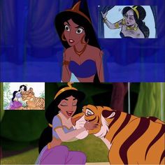 disney princess and the tiger from snow white and the seven dwarfs with caption that says,