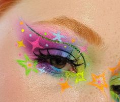 Crazy Eyeshadow Looks, Vivid Makeup, Crazy Eyeshadow, Cute Eye Makeup, Work Makeup, Rave Makeup, Swag Makeup, Ethereal Makeup