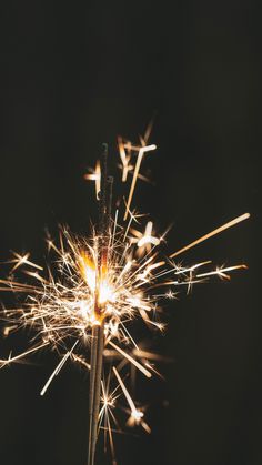 a sparkler that is on top of a stick with some kind of thing in it