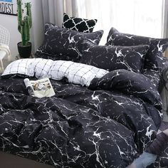 Pre-Order Marble Print Bedding Set Twin Set: Duvet Cover, 1 Pillow Case, Flat Sheet Full And Up: Duvet Cover, 2 Pillow Cases, Flat Sheet Price Firm Kids Bed Cover, Marble Bed, Kids Beds For Boys, White Quilt Cover, Pink Bedding Set, Bed Cover Sets, Queen Size Duvet Covers, Comforter Bedding Sets, Duvet Bedding