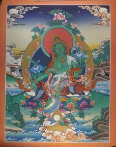 #greentara #naturedeity #madeinnepal Nature Deity, Handmade Canvas, Kathmandu Nepal, Green Tara, Emotional Healing, Nepal, Healing, Hand Painted