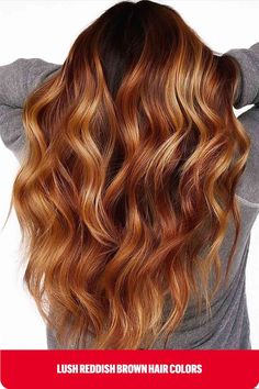 Brown Red Balayage with Dark Roots and Natural Waves Brown Hair Ideas, Black Cherry Hair, Copper Hair Color Ideas, Pretty Red Hair, Red Balayage Hair, Diy Haircare, Cowboy Copper, Mahogany Hair