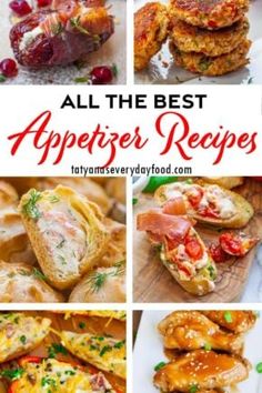 all the best appetizer recipes for any type of meal, including meats and vegetables