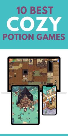 an image of the front cover of a book with text reading 10 best cozy potton games