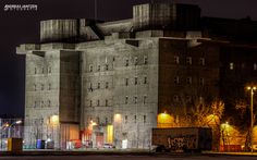 an image of a building that is lit up at night