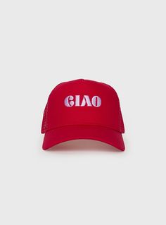 a red hat with the word dad printed on it