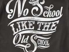 a man wearing a black t - shirt with white lettering on the chest and no school like the old school