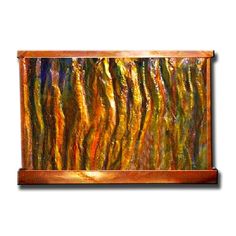 Sky's on Fire Horizontal Wall Fountain Copper Outdoor Wall Art, Indoor Wall Fountains, Fire Wall, Copper Artwork, Water Feature Wall, Outdoor Water Features, Indoor Waterfall, Galaxy Lights, Fountain Feature