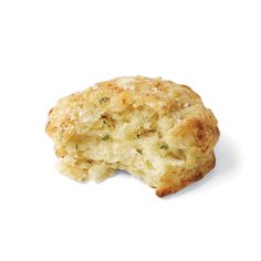 a close up of a biscuit on a white background