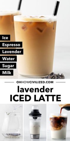 If you enjoy sweet and floral coffee drinks, you’ll love this iced lavender latte. The recipe is flavored with real lavender and so easy to make at home. #icedlavenderlatte #lavenderrecipes #coffeerecipes #lattes Sugar Free Latte Recipe, Fall Latte Recipes, Lavender Latte Recipe, Sandwiches Afternoon Tea, London Fog Tea Latte, Fall Coffee Drinks, Iced Chai Tea Latte, Lavender Latte