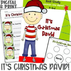 it's christmas david worksheet for children to practice reading and writing skills