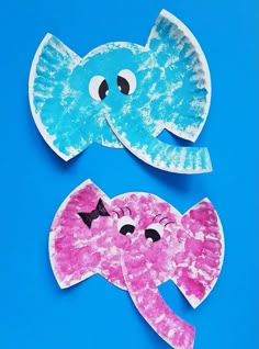 paper plate elephant and elephant fish craft for kids to make with the ocean animals on them