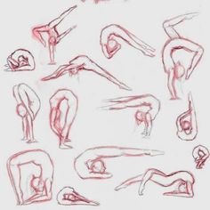 a drawing of different poses and body shapes