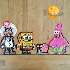 the pixel planet characters are made out of perler beads