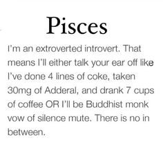 an advertisement with the words pisces written in black and white, on a white background