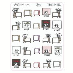 a sticker sheet with different types of furniture