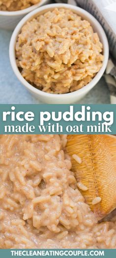 rice pudding made with oatmeal and milk