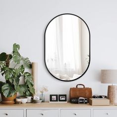 PRICES MAY VARY. MODERN & EXCELLENT DESIGN: This wall mirror with excellent design is your best choice for decorating entryway bathroom bedroom and living room. which make your space creative and unique. Mirror size is about 30'' x 20''. HD REFLECTION & EXPLOSION PROOF: Oval mirror is made of HD float glass, which thickness is 0.5mm, better reflection, more resistant. And this vanity mirror has an explosion proof design on the back to prevent splinters and make the mirror safer. EASY TO INSTALL: Decorating Entryway, Black Oval Mirror, Framed Vanity Mirror, Mirror For Bedroom, Unique Mirror, Mirror For Wall, Entryway Wall Decor, Full Length Mirror Wall, Entryway Bathroom