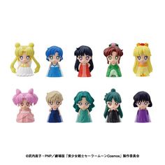 an assortment of anime figurines with different hair colors