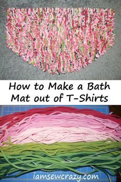 how to make a bath mat out of t - shirts with yarn and paper towels