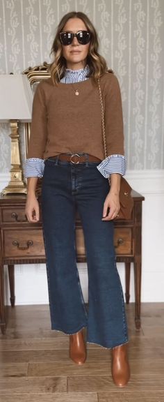 Denim Shirt Black Pants Outfit Women, 60 Women Fashion, Over 40 Outfits Fall, 70 Outfit Ideas 70s Fashion, Casual Jean Office Outfits Women, French Older Women Style, Mustard Top Outfit Work, Diane Keaton Style Outfits Classy, Christmas Jean Outfit Ideas For Women