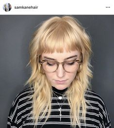 Shag Haircut With Micro Bangs, Alternative Hair With Bangs, Micro Fringe Mullet, Microbangs Shag, Micro Bangs Haircut, Shaggy Micro Bangs, Shag Micro Bangs, Wolf Cut With Micro Bangs, Shag With Micro Bangs