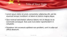 the flag of china is waving in the wind powerpoint template for presentations or presentation