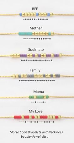 Small Handmade Gifts, Bracelet Bff, Quote Bracelet, Hadiah Diy, Bff Gift, Bracelet Craft Diy, Morse Code Bracelet, Custom Bracelet, Diy Bracelets Easy