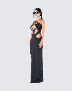 Channel the power within and show them how much of a boss you are in this cutout dress 😚 accentuating all those curves, babe 🔥 Fitted Maxi Dress With Cut-out Waist For Date Night, Chic Fitted Midi Dress With Hollow Out Details, Fitted Party Dress With Cutout Back, Black Maxi Dress With Cut-out Waist For Evening, Fitted Cutout Maxi Dress, Fitted Maxi Dress With Cutout, Fitted Bodycon Dress With Cutout Back For Evening, Chic Bodycon Dress With Cut-out Waist For Date Night, Fitted Black Maxi Dress With Hollow Out Details