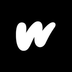 the letter w in white on a black background